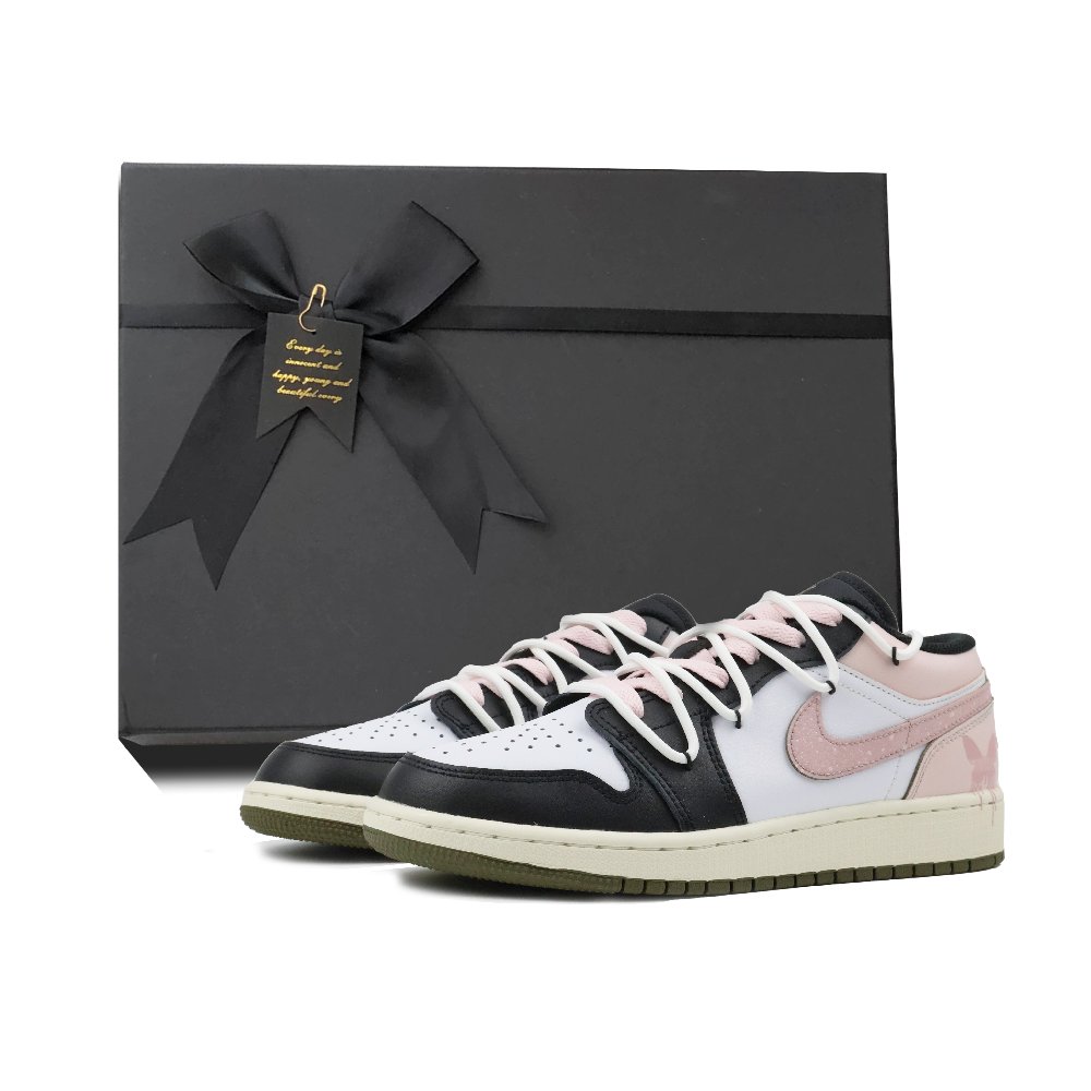 Jordan Air Jordan 1 Abrasion Resistant Low Top Vintage Basketball Shoes Unisex Pink