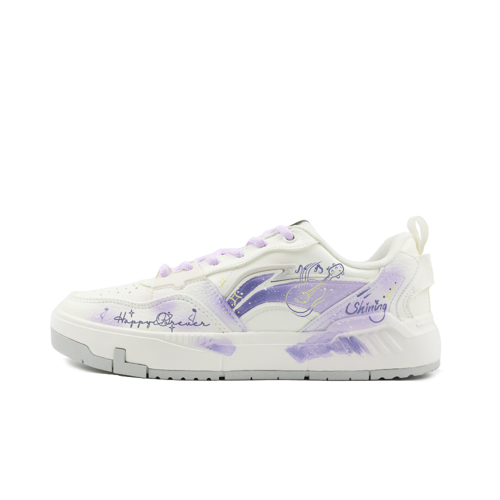 LiNing Yuan Chu Coverage Slip Resistant Balance Low Top Skateboard Shoes Men's Purple