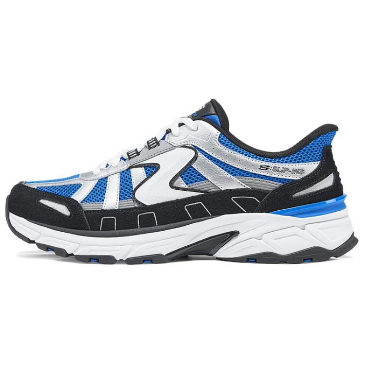Skechers SPORT MENS Coverage Low Top Chunky Sneakers Men's Blue Silver