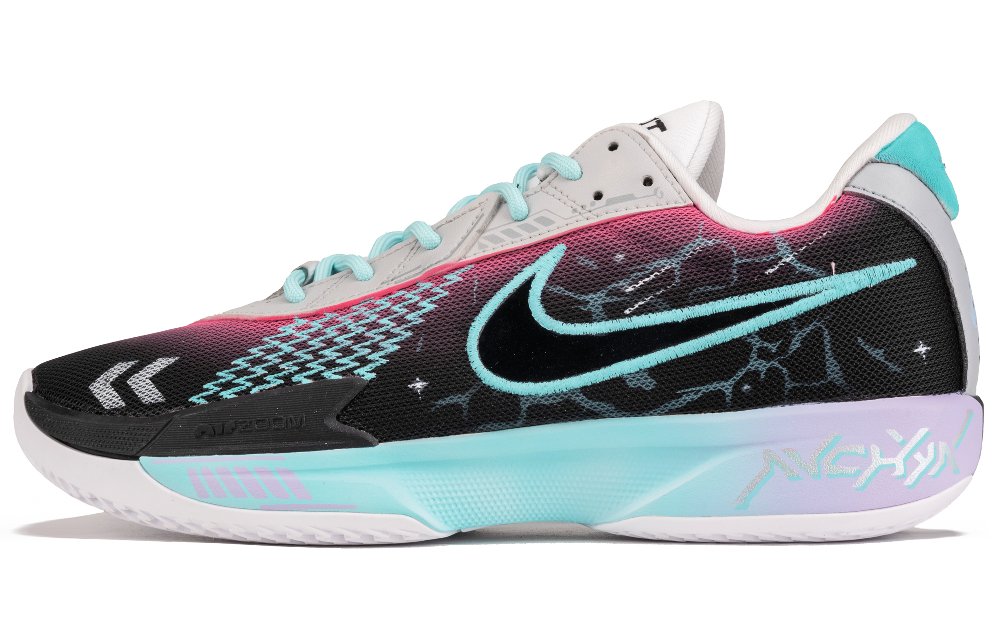 Nike Air Zoom G.T. Cut Academy Abrasion Resistant Low Top Basketball Shoes Unisex Black Blue Pink