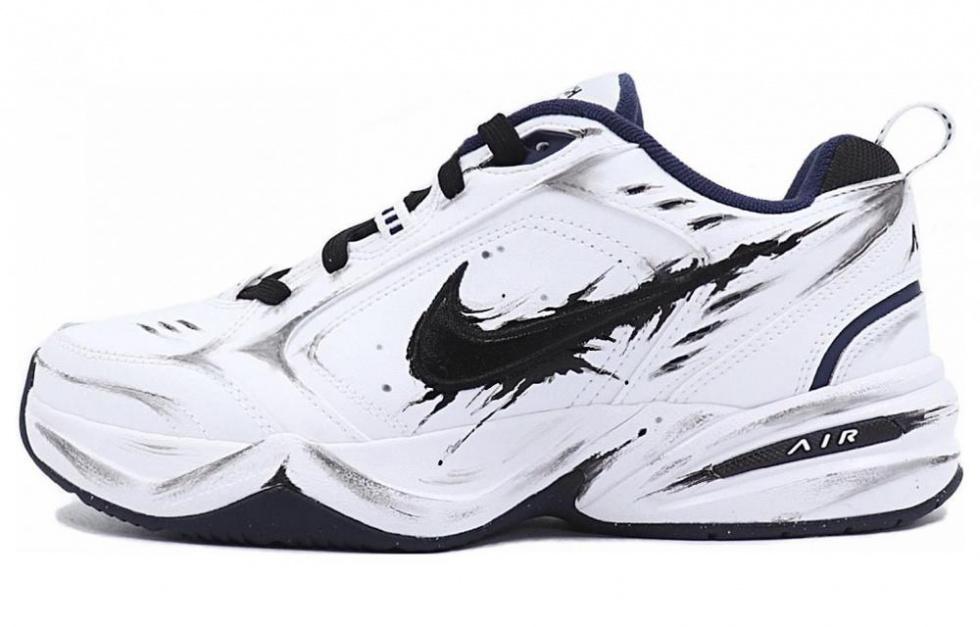 Nike Air Monarch 4 Lightweight Height Increasing Low Top Chunky Sneakers Unisex Black White