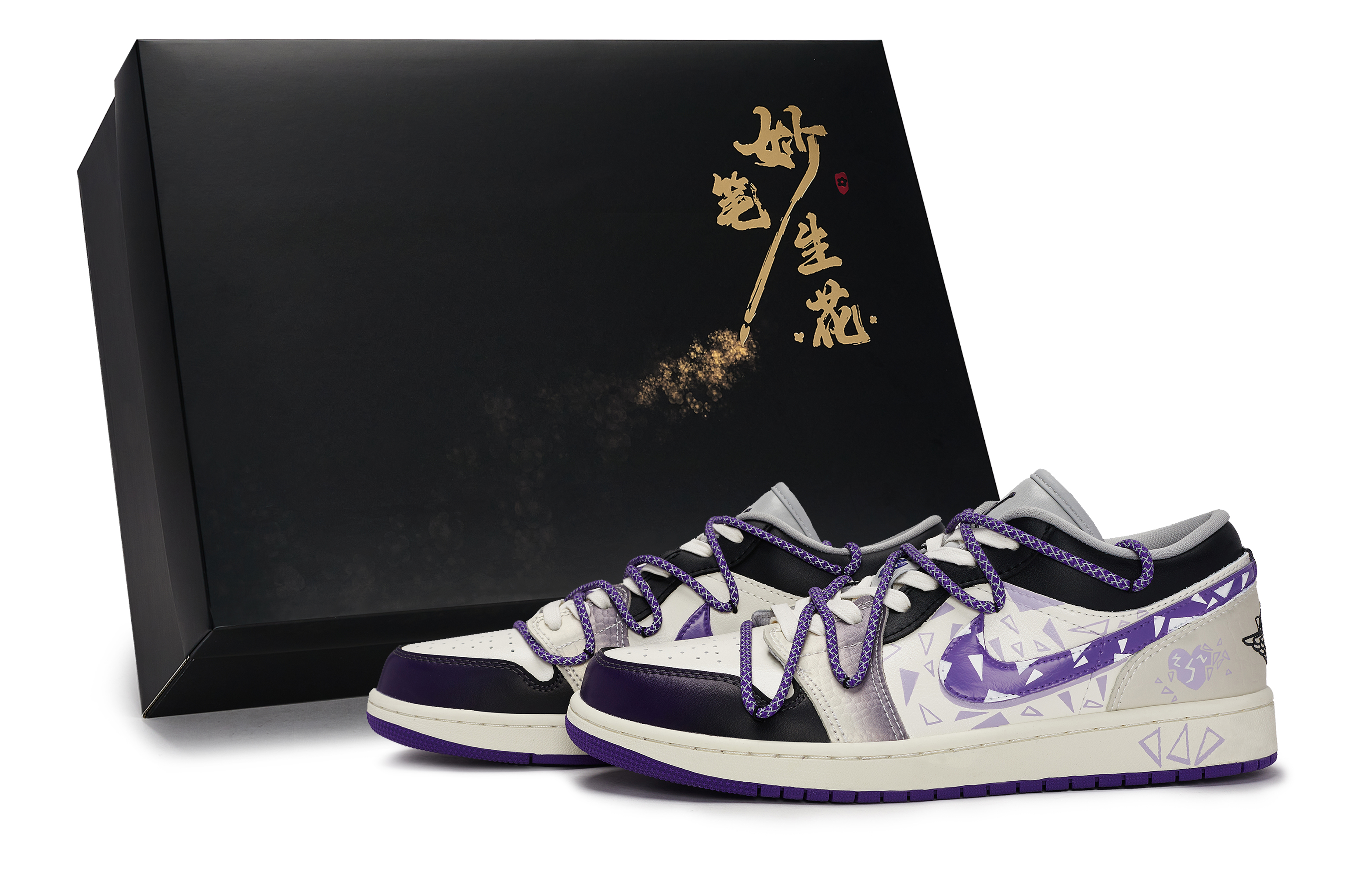 Jordan Air Jordan 1 Vintage Basketball Shoes Unisex Low top Gray Purple