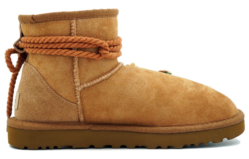 UGG CLASSIC MINI Kaleidoscope Play Short Snow Boots Women's Brown Yellow