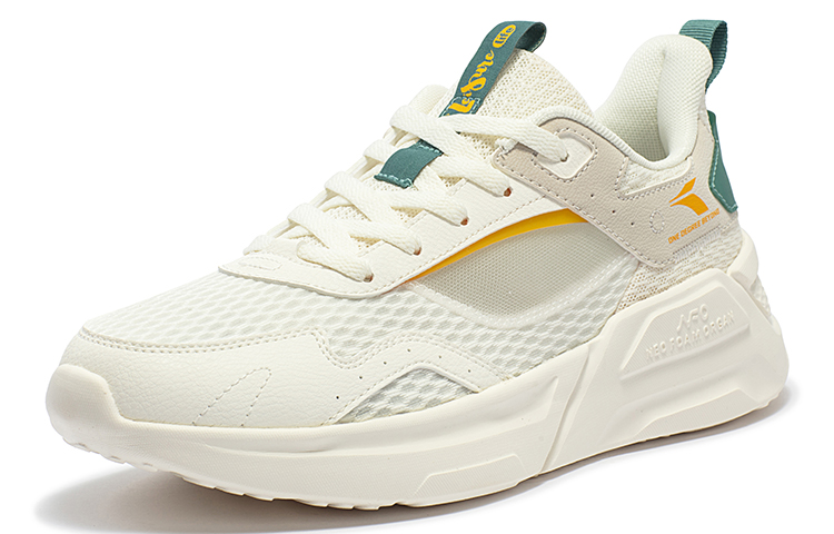 361° Lightweight Comfort Cushioning Anti-Slip Wear-Resistant Breathability Low-Top Casual Shoes Men's White Beige