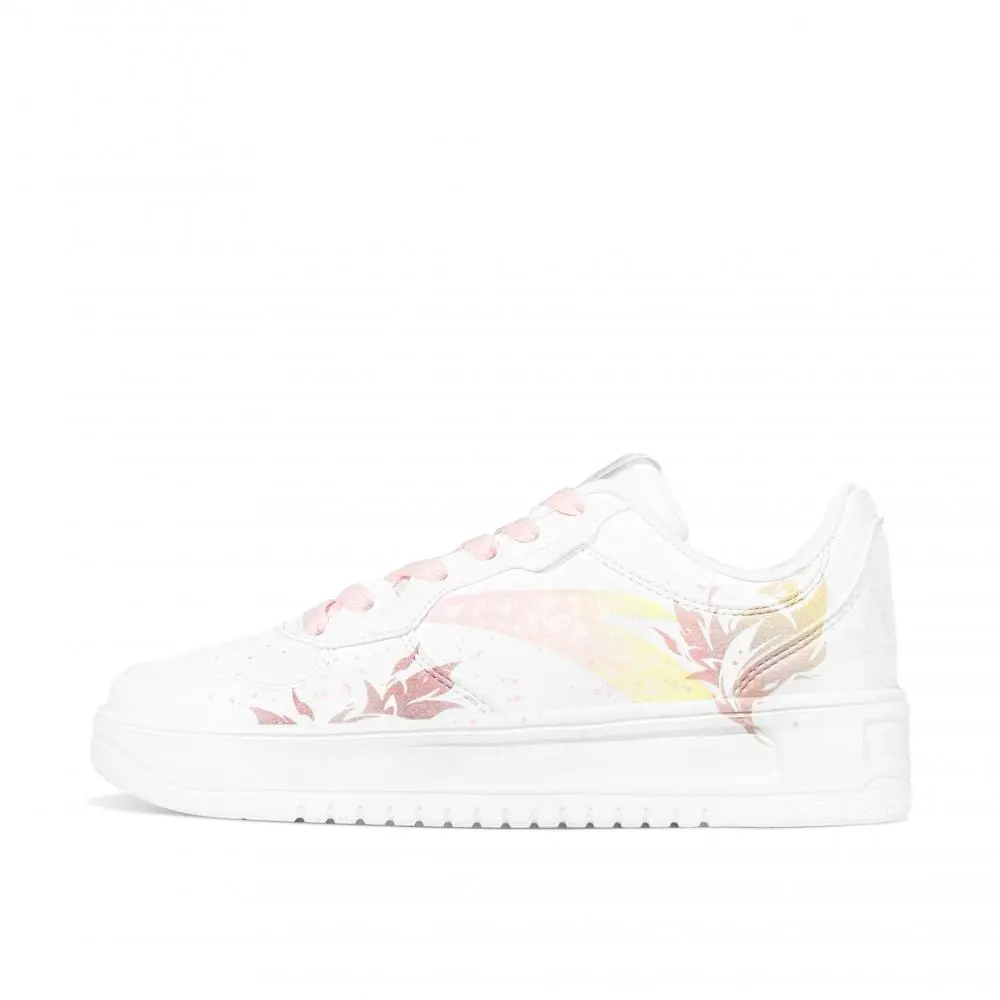 Anta Relaxed Abrasion Resistant Lightweight Slip Resistant Low top Skateboard Shoes Women's Pink White