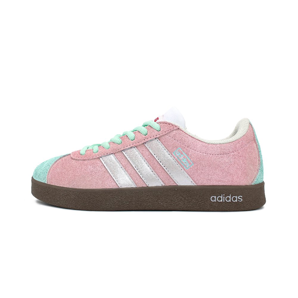 Adidas Neo VL Court 2.0 Low Top Skateboard Shoes Unisex Pink Green Silver