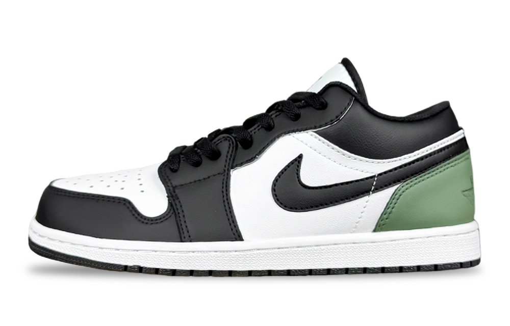 Jordan Air Jordan 1 Matcha Mousse Cushioning, Wear Resistant Low Top Vintage Basketball Shoes Unisex Ocean Green