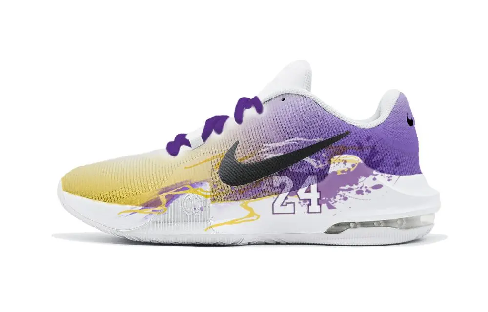 Nike Air Max Impact 4 Cushioning, Abrasion Resistant, Waterproof Coverage Low top Basketball Shoes Men's Yellow Purple