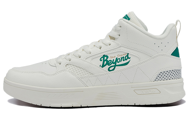 361° Wear-Resistant Slip-Resistant Mid-Top Skateboard Shoes Men's White Green