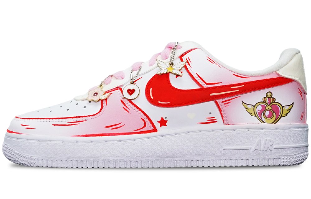 Nike Air Force 1 Low Slip-Resistant Cushioning Wear-Resistant Low-Top Skateboard Shoes Men's Pink White