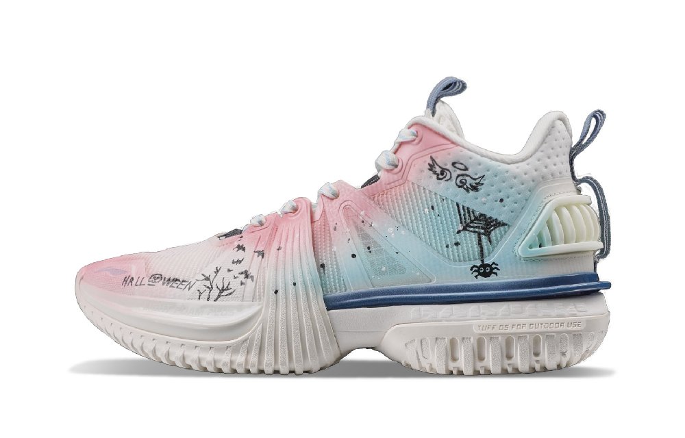 LiNing Storm 2024 Anti Slip Wear Resistant Low Top Basketball Shoes Men's Mismatched Blue Pink
