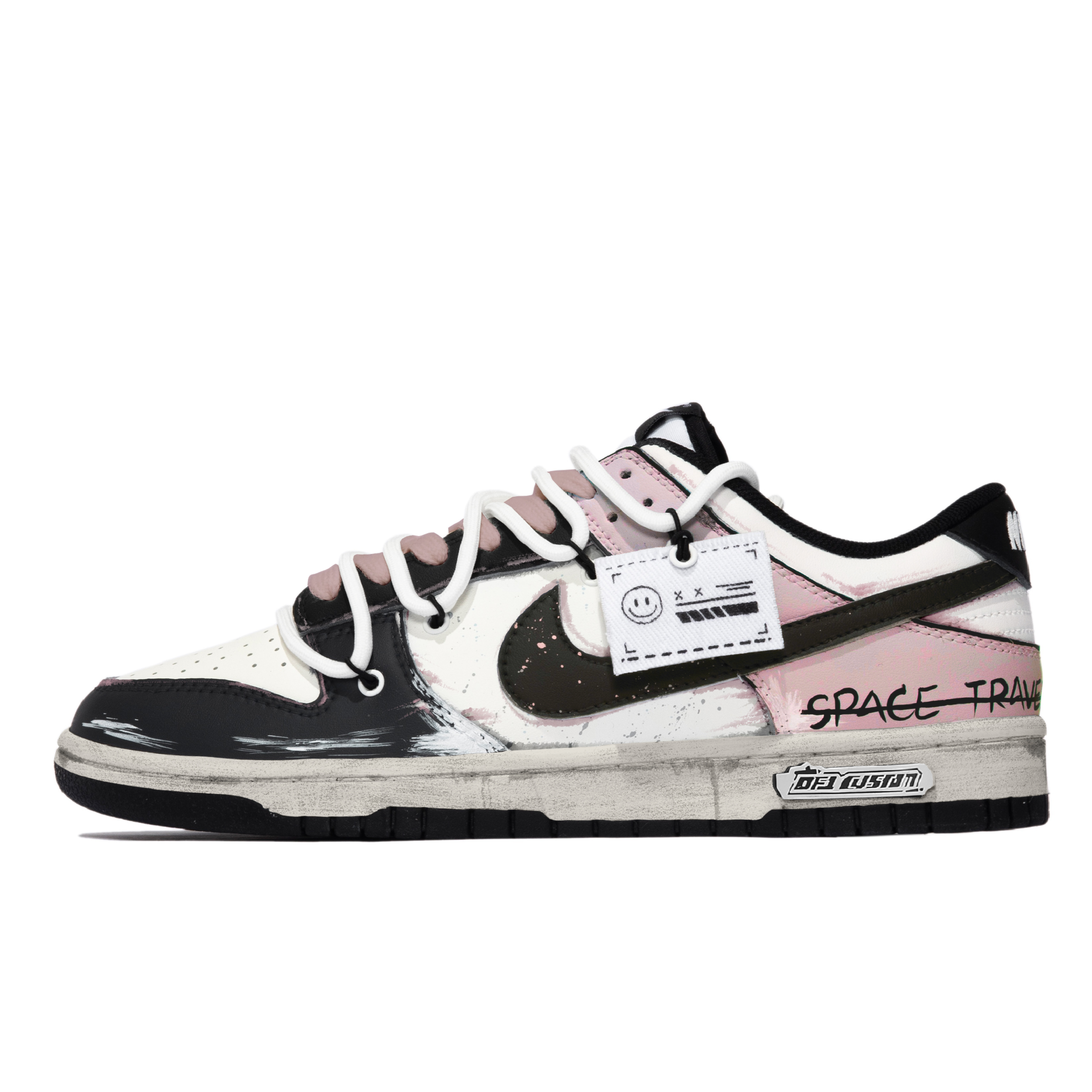 Nike Dunk Box, Pink Universe Cushioning Quick Dry Abrasion Resistant Balance Low top Skateboard Shoes Unisex Black