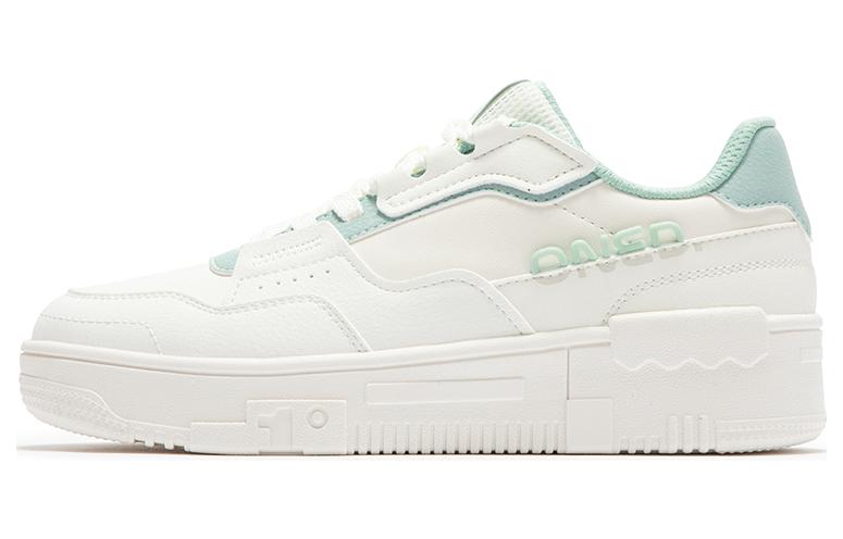 361° Anti-Slip And Wear-Resistant Lightweight Low-Top Skateboard Shoes Women's White Green