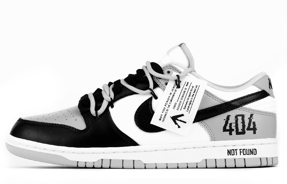 Nike Dunk Abrasion Resistant Height Increasing Low Top Skateboard Shoes Unisex Black Gray