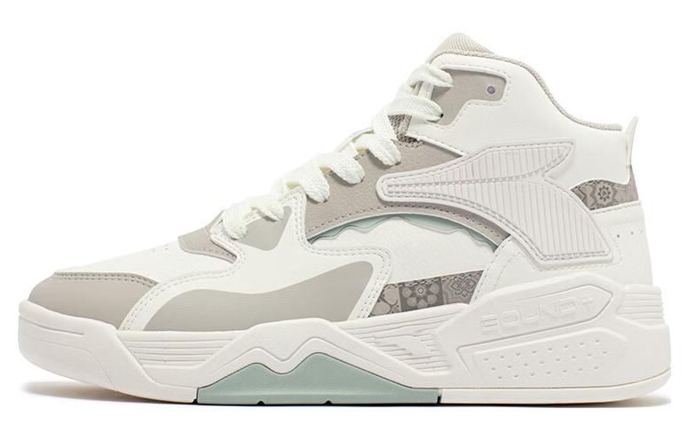 361° Abrasion Resistant Slip Resistant High Top Skateboard Shoes Women's White Gray
