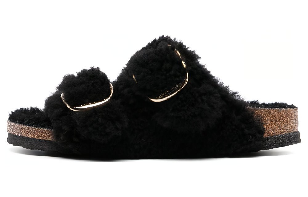 Birkenstock Arizona Big Buckle Shearling Narrow Fit 'Black Gold' Women's