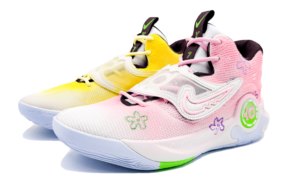 Nike KD Trey 5 X Cushioning, Slip Resistant, And Abrasion Resistant Low Top Basketball Shoes Men's Yellow Pink
