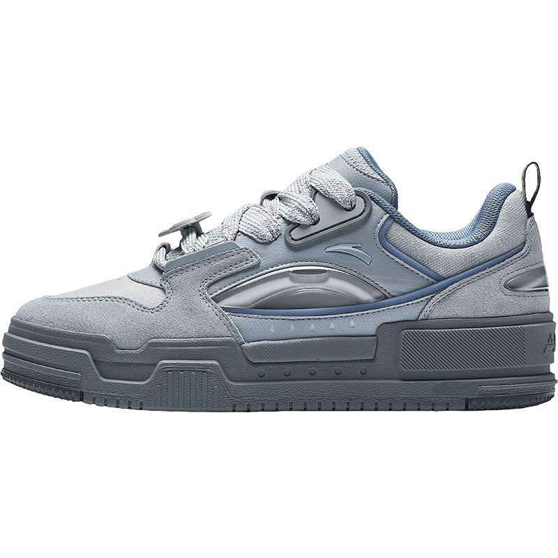 Anta Micro-sugar Slip-Resistant Height Increasing Low-Top Skateboard Shoes Men's Gray