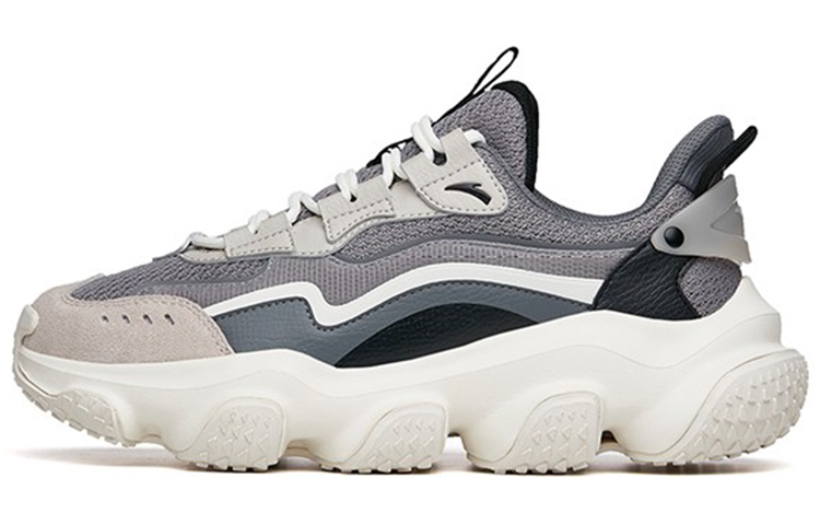 Anta Zhou White 2.0 Shock Absorbers Slip Resistant Abrasion Resistant Low Top Chunky Sneakers Men's Gray