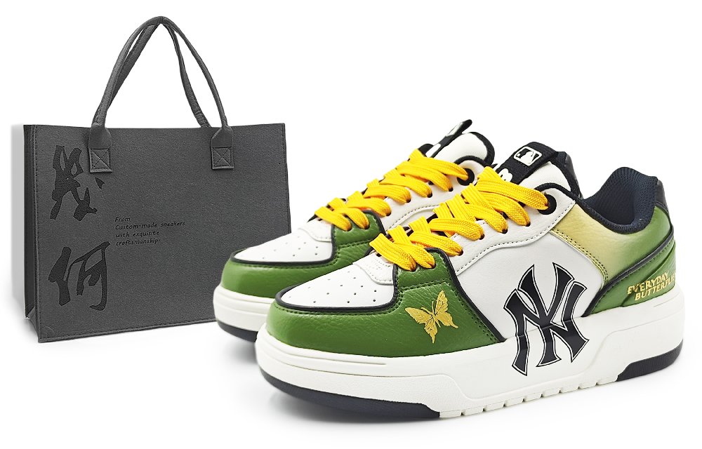 MLB Chunky Liner Abrasion Resistant Low Top Skateboard Shoes Unisex Yellow Green