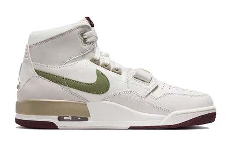 Jordan Legacy 312 Plum Tarepanda Laid-Back Giant Panda High-Top Vintage Basketball Shoes Men's White Green Gray
