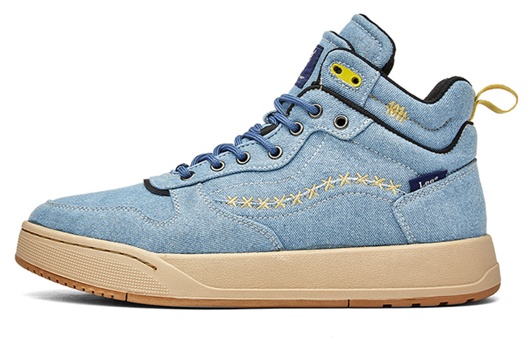 Lee Anti-Slip And Wear-Resistant Breathable Mid-Top Skateboard Shoes Men's Gray Blue