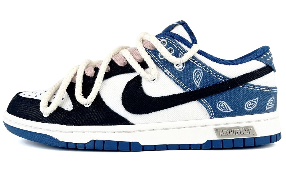 Nike Dunk Low-Top Skateboard Shoes Men's Blue White Black