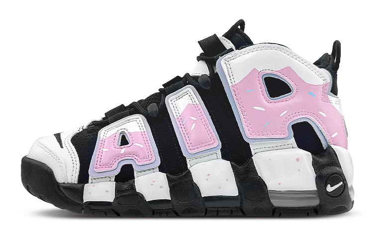 Nike Air More Uptempo Mid-Top Vintage Basketball Shoes GS Black Pink