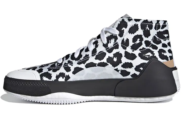 Adidas Treino Mid Stella McCartney Leopard Print White Women's