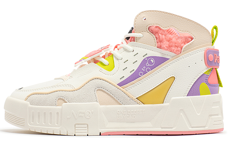 361° Warm Anti-Slip And Wear-Resistant High-Top Skateboard Shoes Women's White