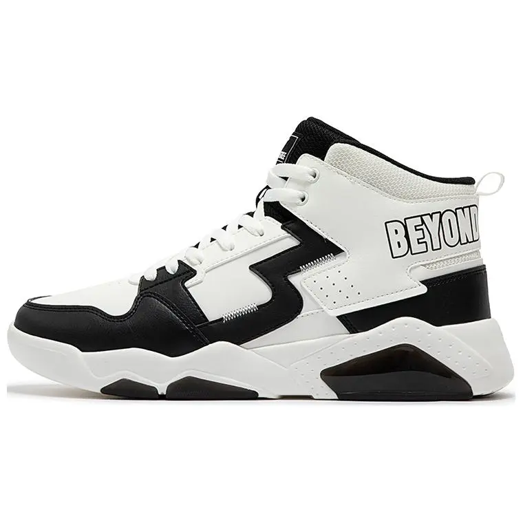361° Wear-Resistant Slip-Resistant High-Top Skateboard Shoes Men's White Black