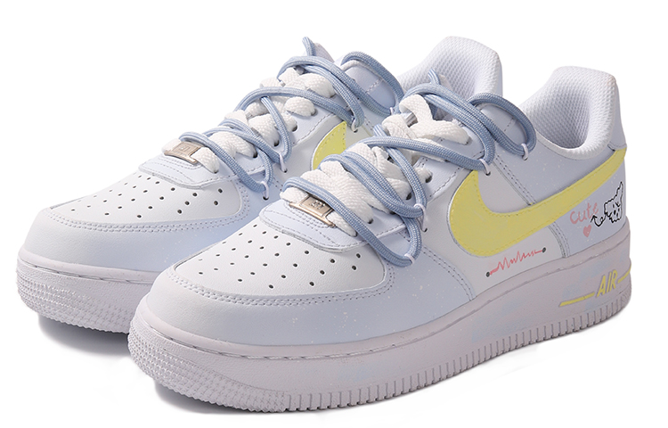 Nike Air Force 1 Low Low-Top Skateboard Shoes Women's White Blue купить в интернет-магазине Yoocart с быстрой доставкой по России.