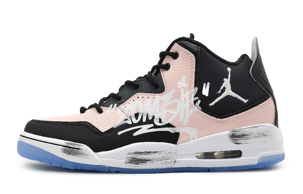 Jordan Courtside 23 Anti-Slip Wear-Resistant Mid-Top Vintage Basketball Shoes GS Mocha Pink