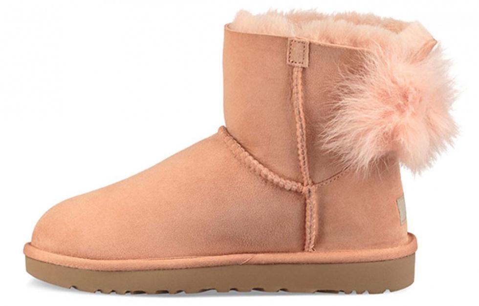UGG Fluff Bow Mini Fleece Lined Pink Red Women's