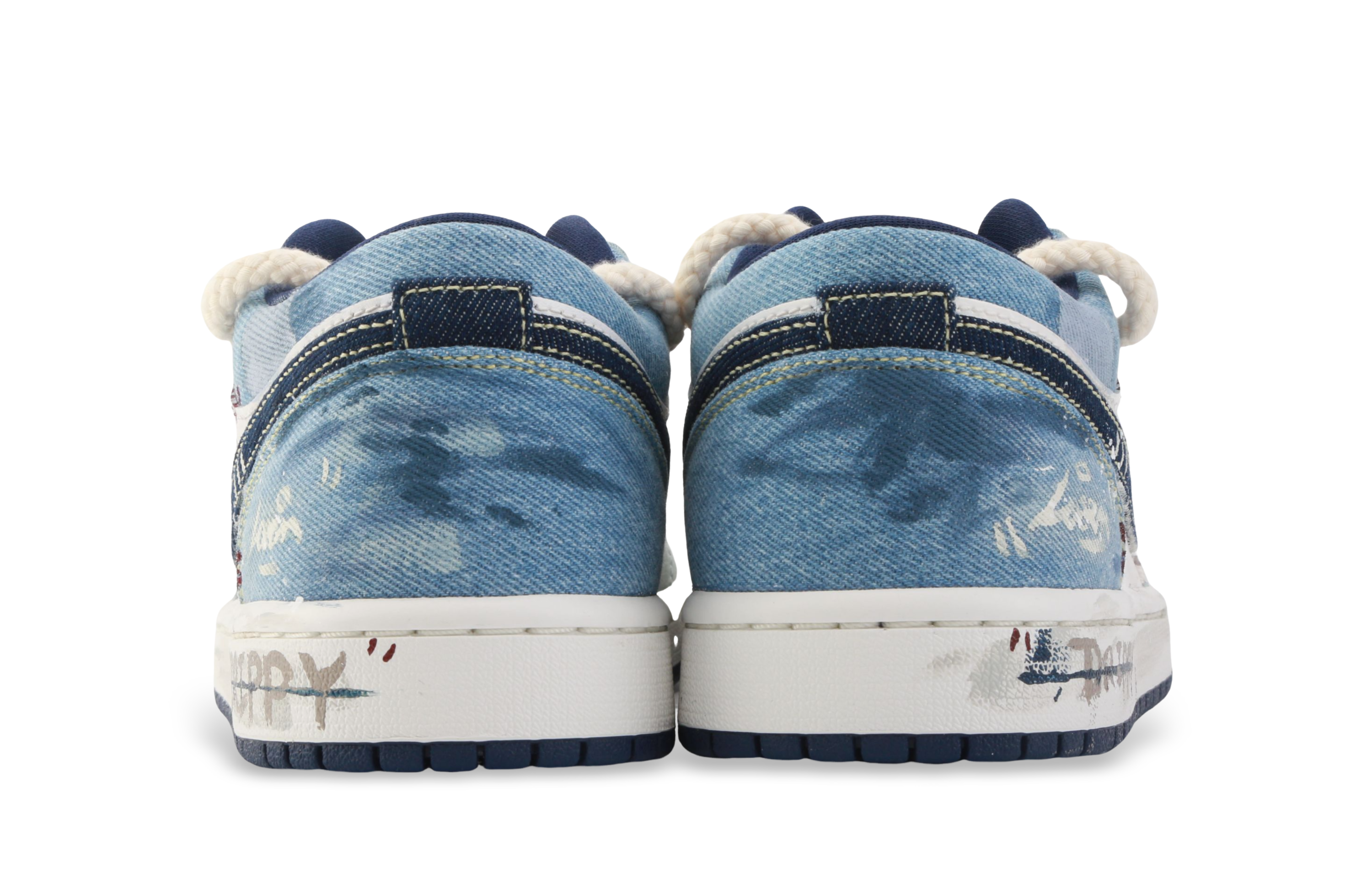 Jordan Air Jordan 1 Western Denim Abrasion Resistant Low Top Vintage Basketball Shoes Men's White Blue купить в интернет-магазине Yoocart с быстрой доставкой по России.