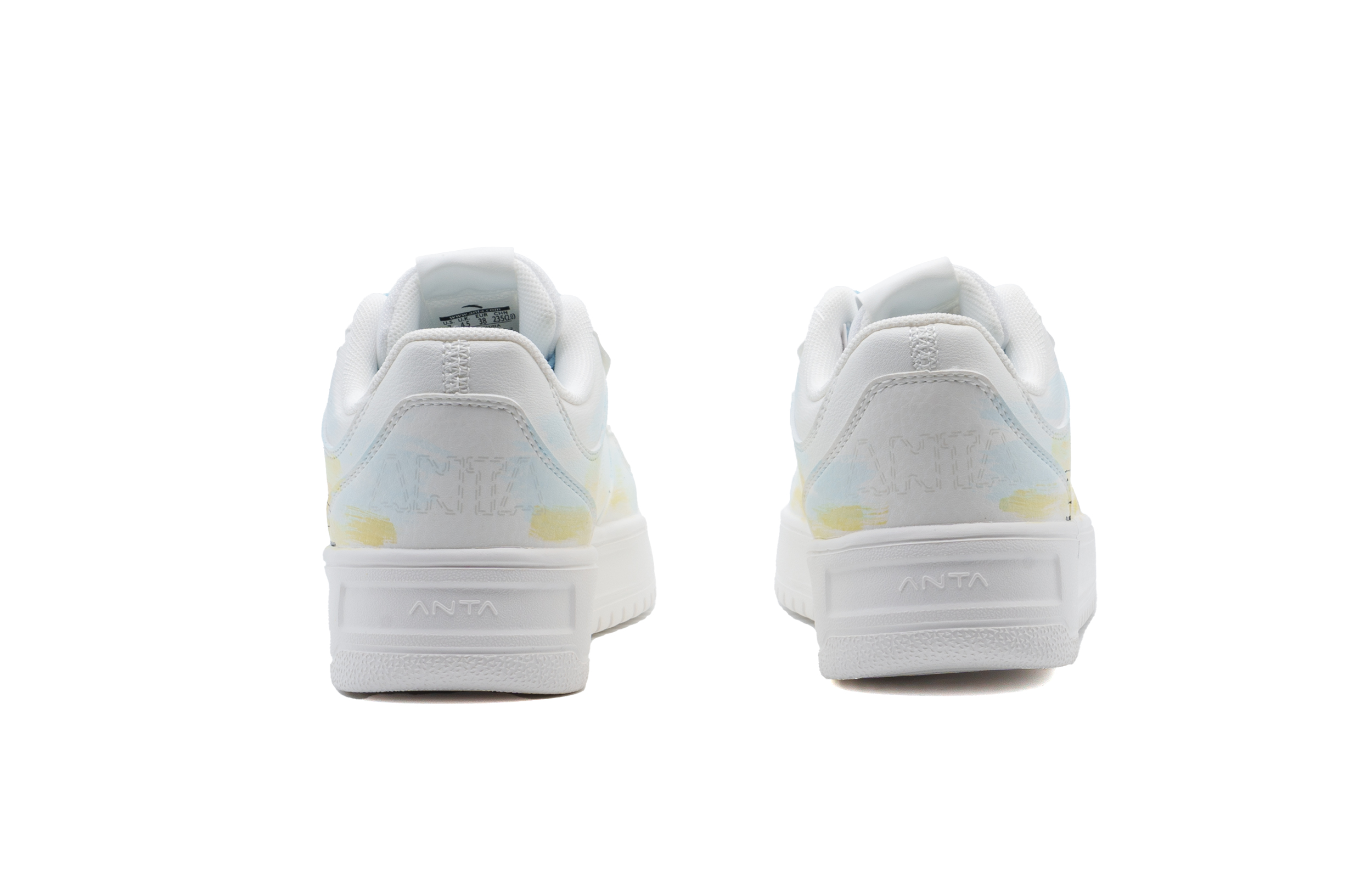 Anta Relaxed Cushioning Impact Resistance Low Top Skateboard Shoes Unisex White Blue Yellow купить в интернет-магазине Yoocart с быстрой доставкой по России.