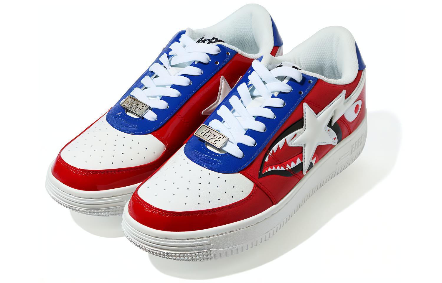 A BATHING APE Bape STA Low top Stylish Skateboarding Shoes Women's Red