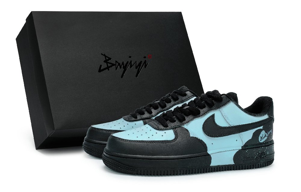 Nike Air Force 1 Quick Dry Low-Top Skateboard Shoes Unisex Black Blue Purple