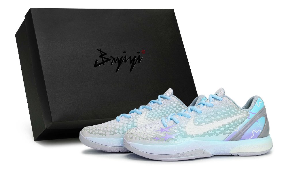 Nike Zoom Kobe 6 Basketball Shoes Men Low Top White/Blue/Purple