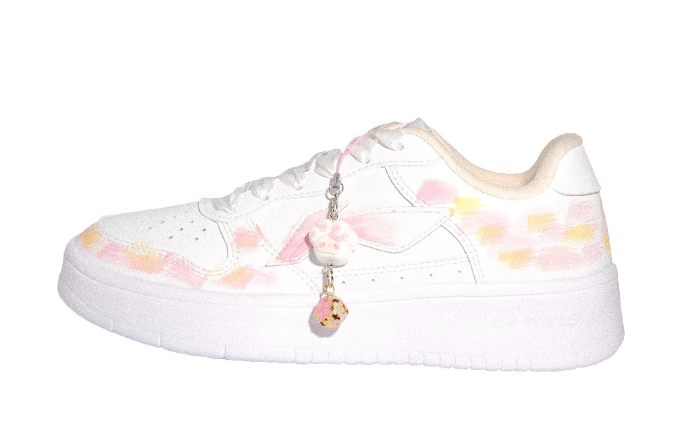 LiNing Pontoon Boats Anti Slip Wear Resistant Low Top Skateboard Shoes Women's White