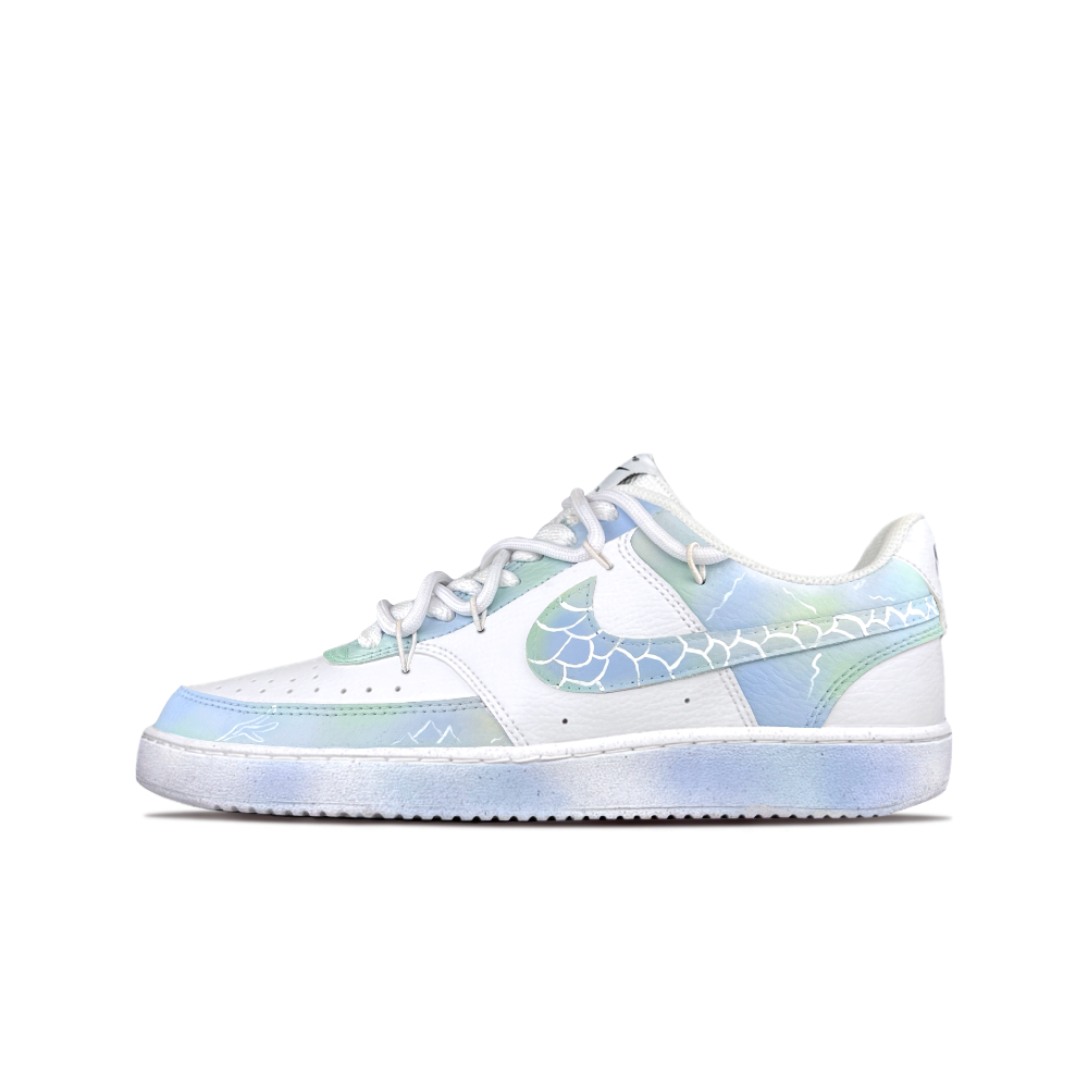 Nike Court Vision 1 Skateboard Shoes Unisex Low Top White Blue