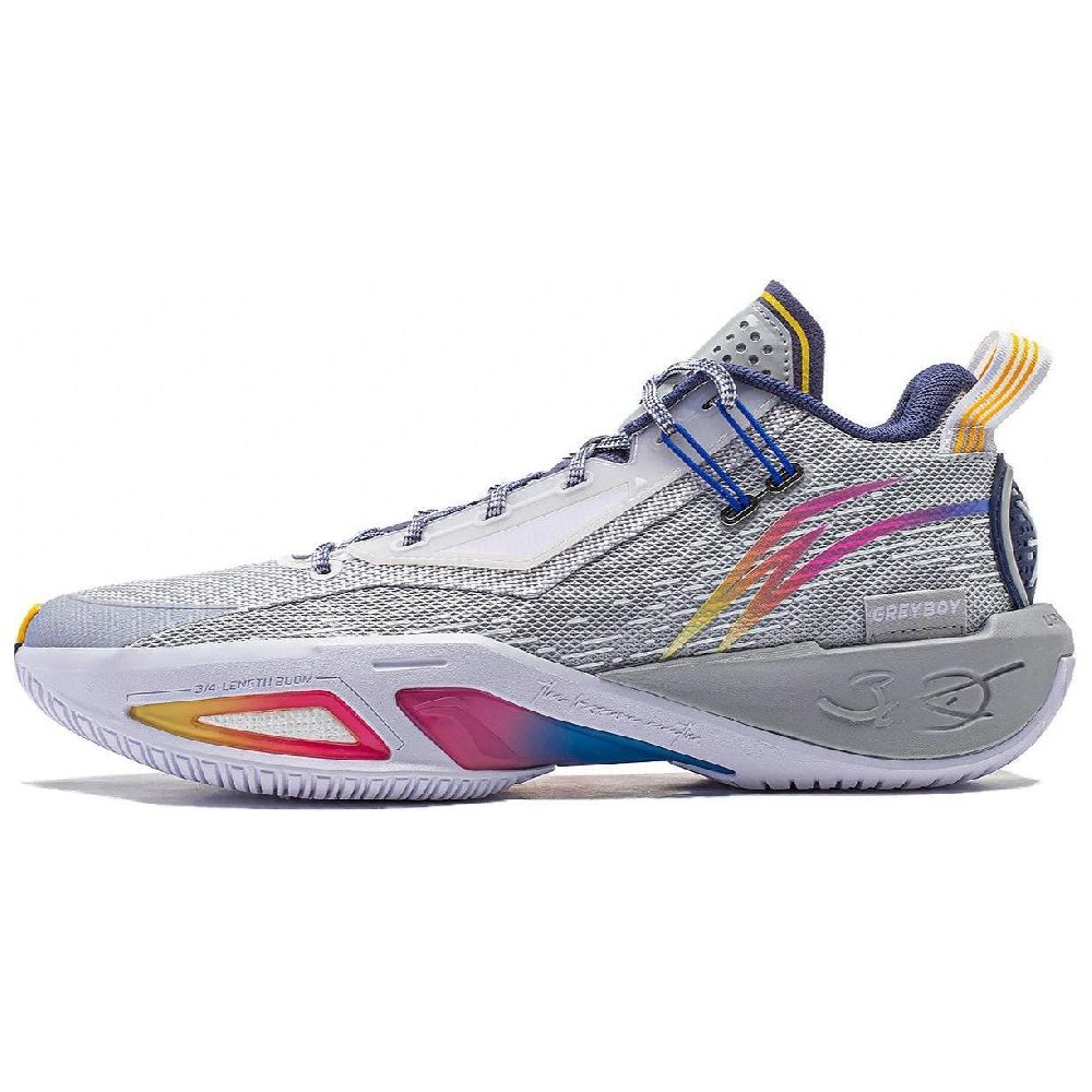 LiNing Fission 9 Shock Absorbers With Slip Resistant Features Low Top Basketball Shoes Men's Gray