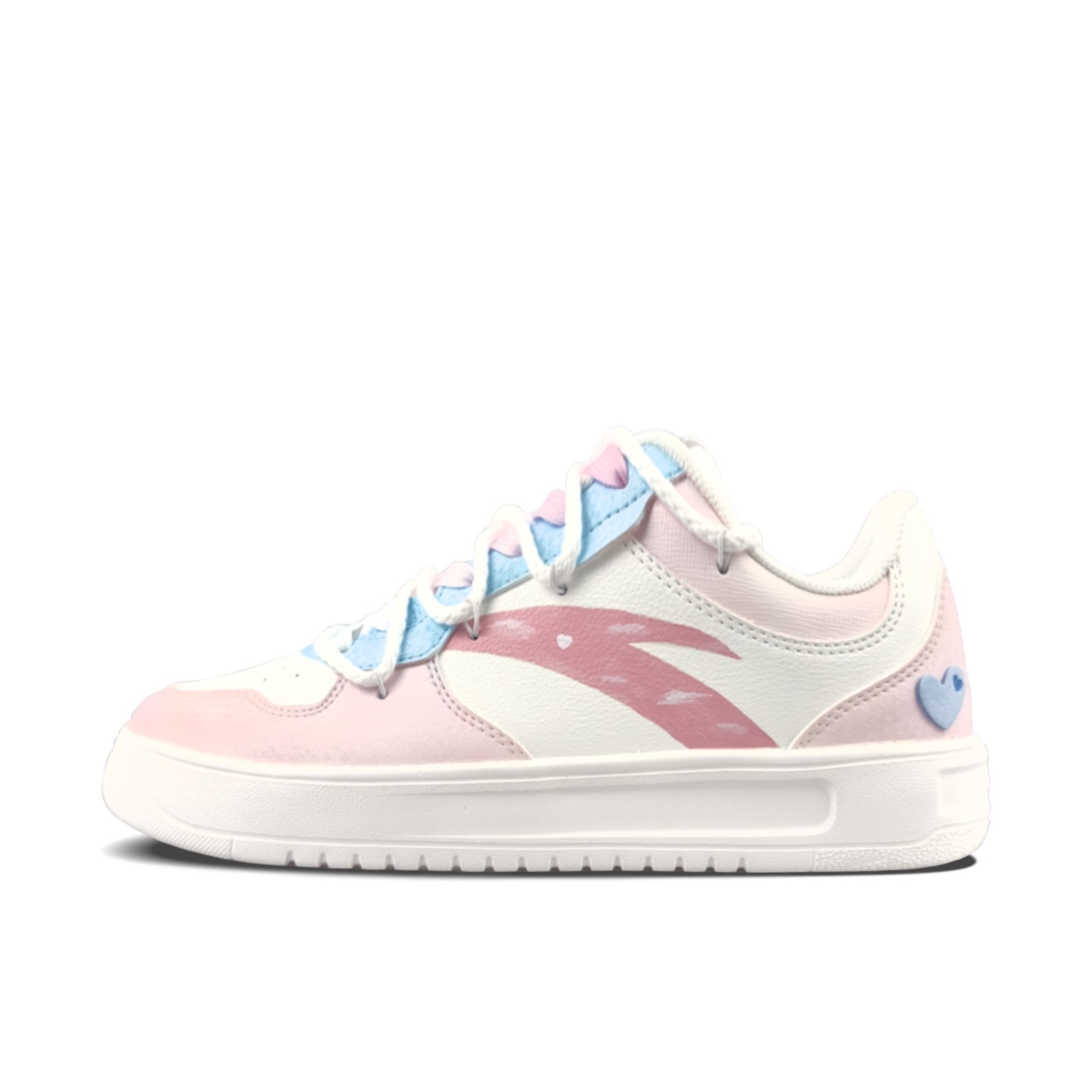 Anta Relaxed Cushioning, Wear Resistant Low Top Skateboard Shoes Women's Blue Pink Mismatched