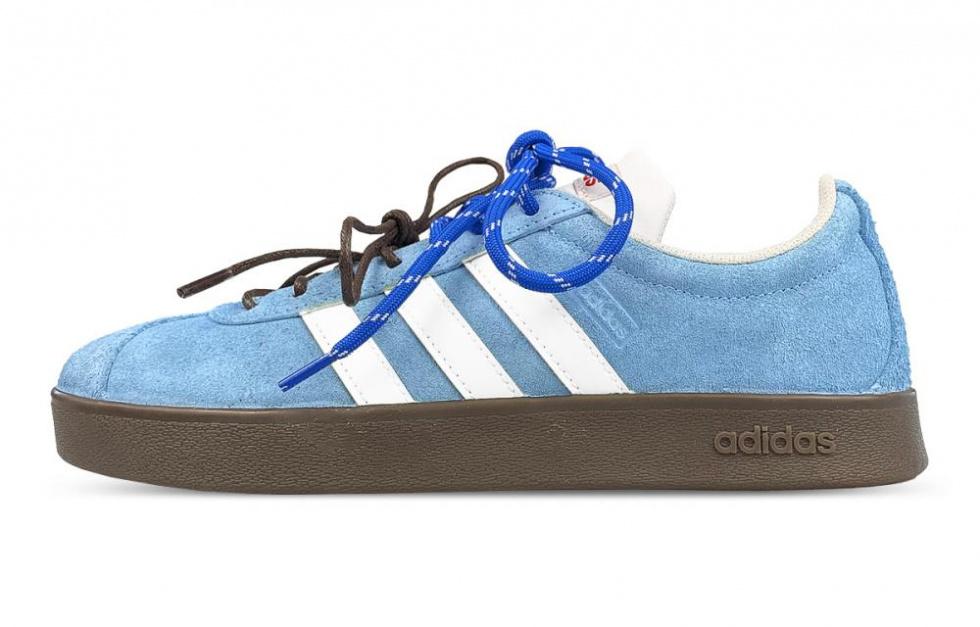 Adidas Neo Vl Court Classic Anti-Slip Wear-Resistant Low-Top Skateboard Shoes Unisex White Blue
