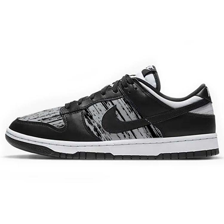 Nike Dunk Dotted Ink Splatter Shadow Line Style Slip-Resistant Low-Top Skateboard Shoes Unisex Black White