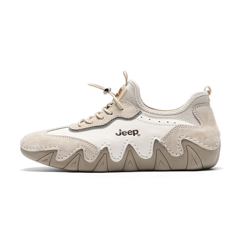 Jeep Anti Slip Wear Resistant Breathable Lightweight Low Top Casual Shoes Women's White Gray