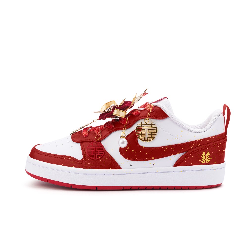 Nike Court Borough 2 Cushioning, Wear Resistant Low Top Skateboard Shoes Unisex Red