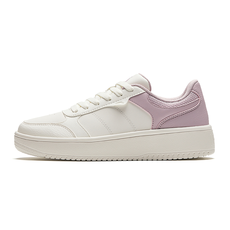 Anta Cushioning Wear Resistant Low Top Skateboard Shoes Women's White Pink