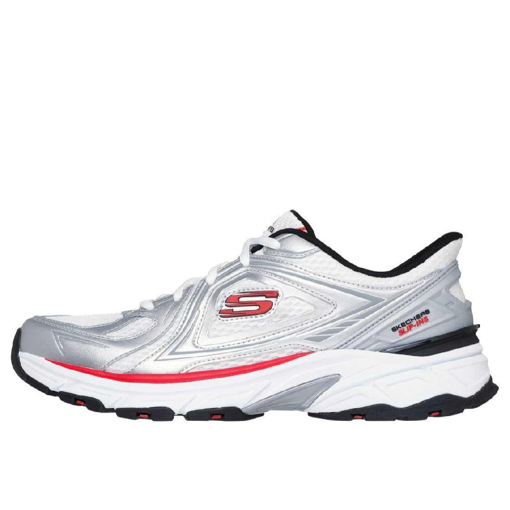 Skechers Slip ins Low Top Casual Shoes Men's White Silver