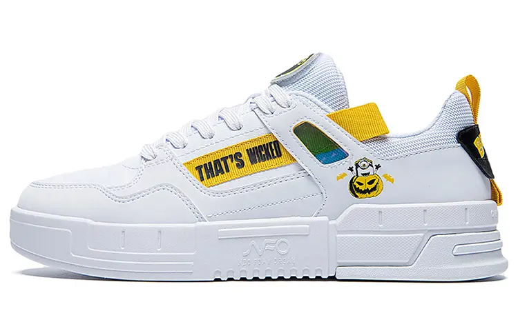MINIONS x 361° NFO Slip Resistant Abrasion Resistant Low top Skateboard Shoes White Yellow